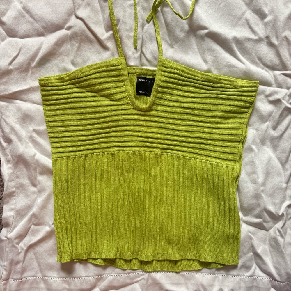 ASOS DESIGN • Knitted Ribbed Halter Neck - Picture 7 of 7